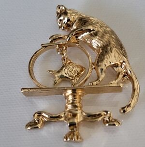 Mischievous Cat  Fish Brooch